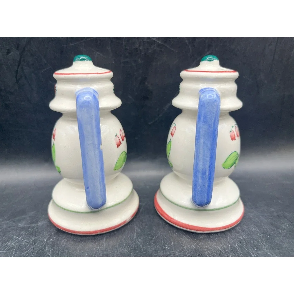 Vtg Napco Lantern Salt & Pepper Shakers Floral Ceramic‎ Japan 1950s 3.5